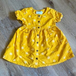 2T Old Navy Toddler Girls Yellow Daisy Floral Print Button Down Dress